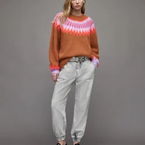 AllSaints Falka Fairisle Jumper Sweater - Picture 7 of 8